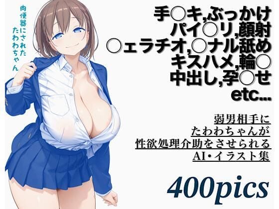 【全編マンガ】d_675824 | 弱男相手にたわわちゃんが性欲処理介助をさせられるAI・イラスト集 | モモダ商店