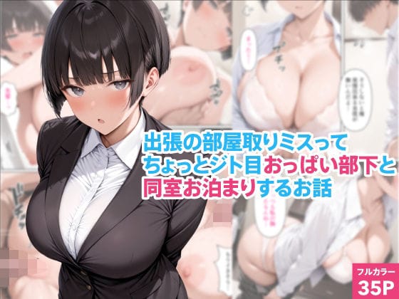【全編マンガ】d_754886 | 出張の部屋取りミスってちょっとジト目おっぱい部下と同室お泊まりするお話 | くろくろキャノン(パイズリ)
